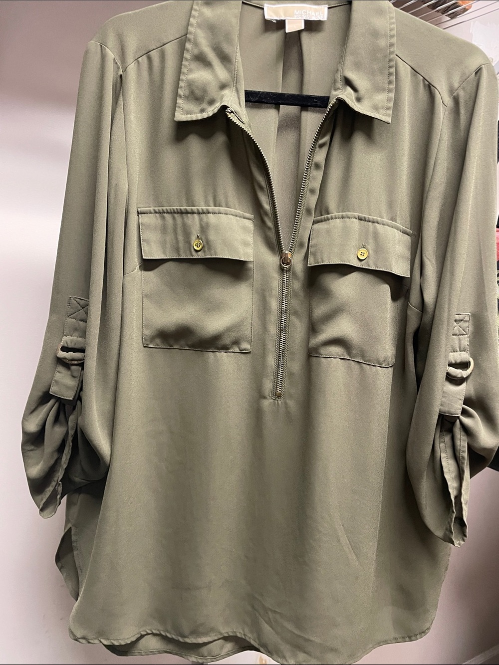 Michael Kors Olive Green Blouse